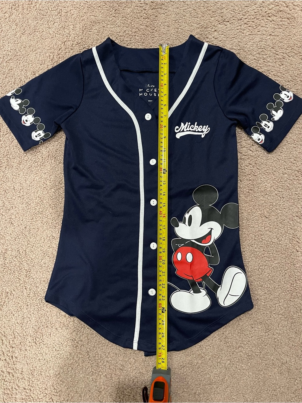DISNEY Mickey Mouse Women's Baseball Jersey Shirt - Picture 5 of 8